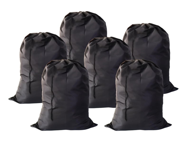 YETHAN Extra Large Laundry Bag 6 Pack, Travel Laundry Bags with Drawstring Closure, 30"x40", for college, dorm and apartment dwellers (6Pcs Black) - Image 2